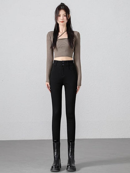 High-Waisted Skinny Pencil Pants